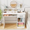 Tangkula White Desk with Drawer & Keyboard Tray, Home Office