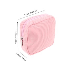 OATIPHO Cute Little Makeup Bag Corduroy Cosmetic Organizer Travel Pouch Coin Purse Sanitary Napkin Storage