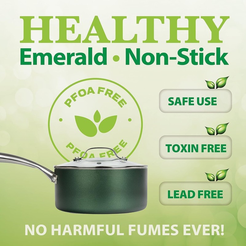 Granitestone Green Frying Pan with Ultra Nonstick Durable Mineral &