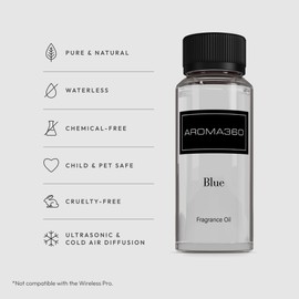 Aroma360 | Blue Diffuser Oil Blend | Luxury Essential Aromatherapy Reed Diffuser | Blue Cedar, Lavender and Eucalyptus | 4.1 fl oz 120mL
