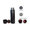 Benol Thermos Flask 500 ml, Black, Insulated Bottle with Drinking