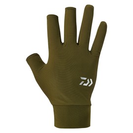 Daiwa 25DG-6725 ICEDRY UV Protection Gloves, 3-Piece Cut, Khaki, M