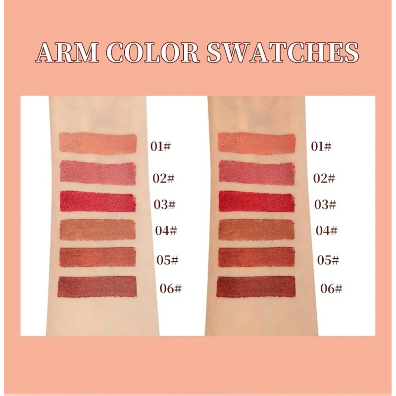 Set Labiales Mate En Barra Larga Duración Con Estuche 6pcs