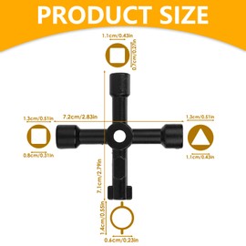 Qtksceadlnce 2PCS Meter Box Key, Universal Utility Key Electric Meter Box Key Heavy Duty Utility Key for Cupboard Cabinet Water Gas Electric Plumbing Applications Four Way Service Utility Key