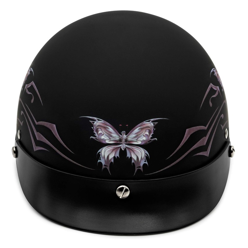 VCAN V515BF24 Flat Black Butterfly Large half helmet