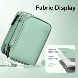 Miloocul Leather External Hard Drive Case for Western Digital WD Elements/WD My Passport/WD My Passport Ultra Portable Hard Drive Carrying Case of 1TB 2TB 4TB 5TB (Light Green, Double Layer)