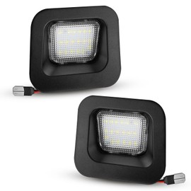 LESAUCE Full LED Clear Lens License Plate Light For 2003-2018 Dodge RAM 1500 2500 3500 Pickup Truck, 6000K Cool White, Tag Lamp Assembly Replacement，2PCS