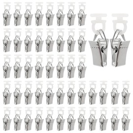 Thapncow Pack of 50 curtain clips, curtain hooks for clamping, curtain clips, metal clips, curtain clips for window decoration, photos, crafts, displays