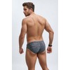 PINKY SENSON Swim Briefs Men's Faux Jeans Print Quick-Dry Beachwear