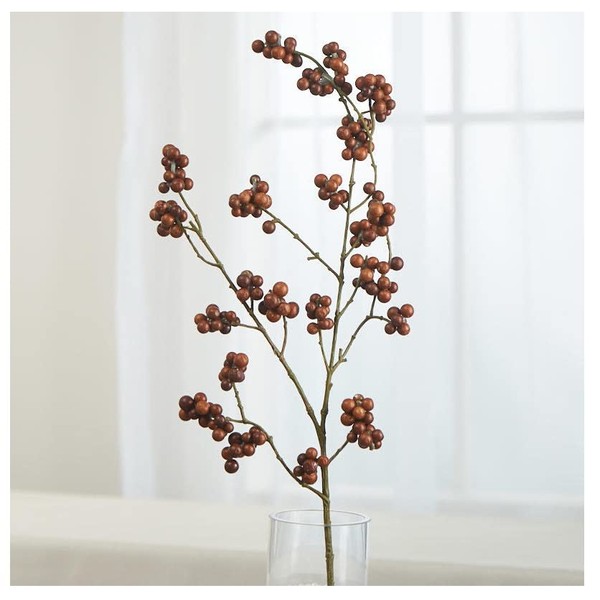 Factory Direct Craft Group of 3 Brown Artificial Berry Cluster