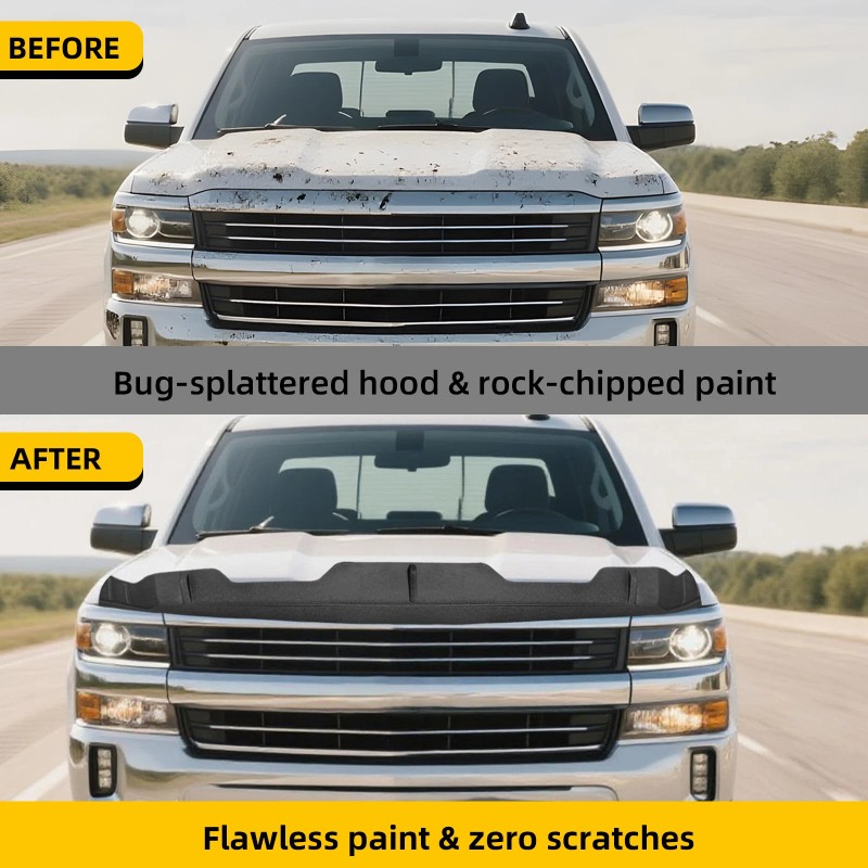 SHENKENUO Aeroskin Hood Protector Bug Shield Deflector for 22-2025 Silverado