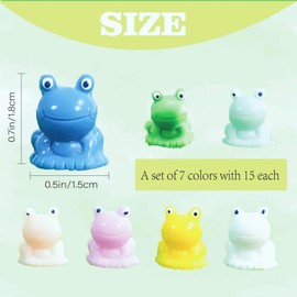 Colourful Mini Frog Figures - Set of 105 Small Frog Figures, Frog Decoration in Various Colours for Home and Garden Decoration