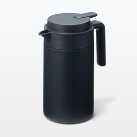 Muji 84334566 Wide Mouth Easy to Wash Hot and Cold Insulated Tabletop Pot, Black, 0.3 gal (1.3 L)