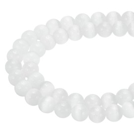 PATIKIL 8 mm Natural Clear Quartz Loose Beads, 2 Strands Crystal Round Stone Strand Beads Gemstone Loose Bead Spacer Beads for Jewelry Making DIY Necklace Bracelet, White