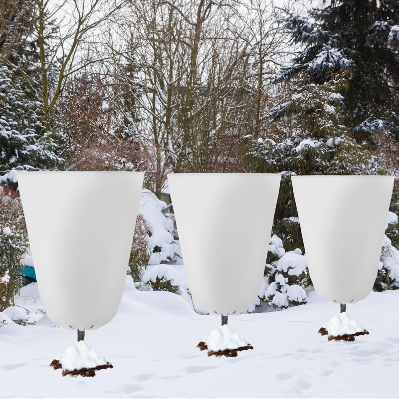 8 Pcs Plant Covers Freeze Protection 35.4" x 59", White