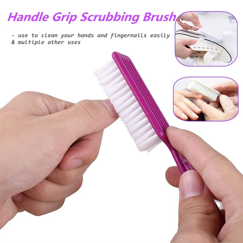 6 Pcs Handle Grip Nail Brush, Nail Cleaning Brushes for