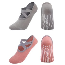 Yinquetinup 2 Pairs Yoga Socks Pilates Socks for Women Ballet Socks Anti-Skid Pilates Socks Non-Slip Socks for Women for Home Workout