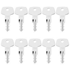 Create idea 10pcs Heavy-Duty Excavator Ignition Switch Keys Part Number 706 Compatible with Liebherr Small Excavator Wheel Loader Silver 47x24mm