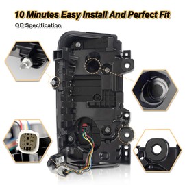 STRAUTOS LED Tail lights Compatible with 2021 2022 2023 Ford Bronco Rear Lights Assemblies OE Factory Style LED Model Taillights Red Turn Signal Replace M2DZ13404B (Bronco, Right Passenger Side)