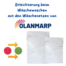Olanmarp Premium Wäschenetz-Set für schonende Reinigung Wäschetasche Wäschebeutel Laundry Bag für Empfindliches, Bluse, BH, Babykleidung, Wash Bag (2 Stück Netze (1x40*24cm + 1x 50 * 30cm))