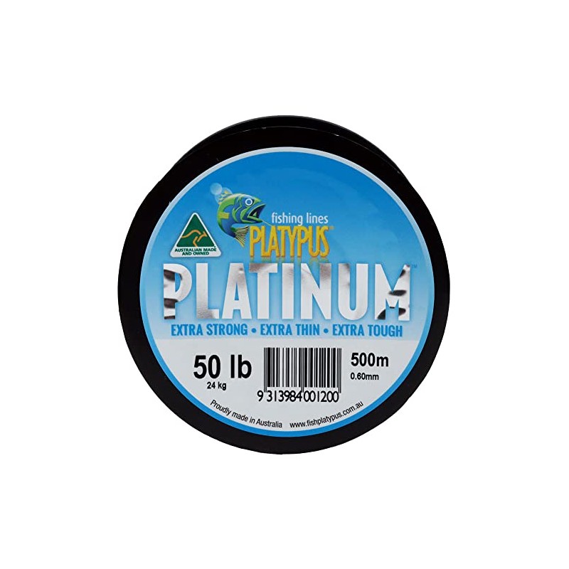 50lb Platypus Platinum Monofilament Fishing Line - 500M - Aussie