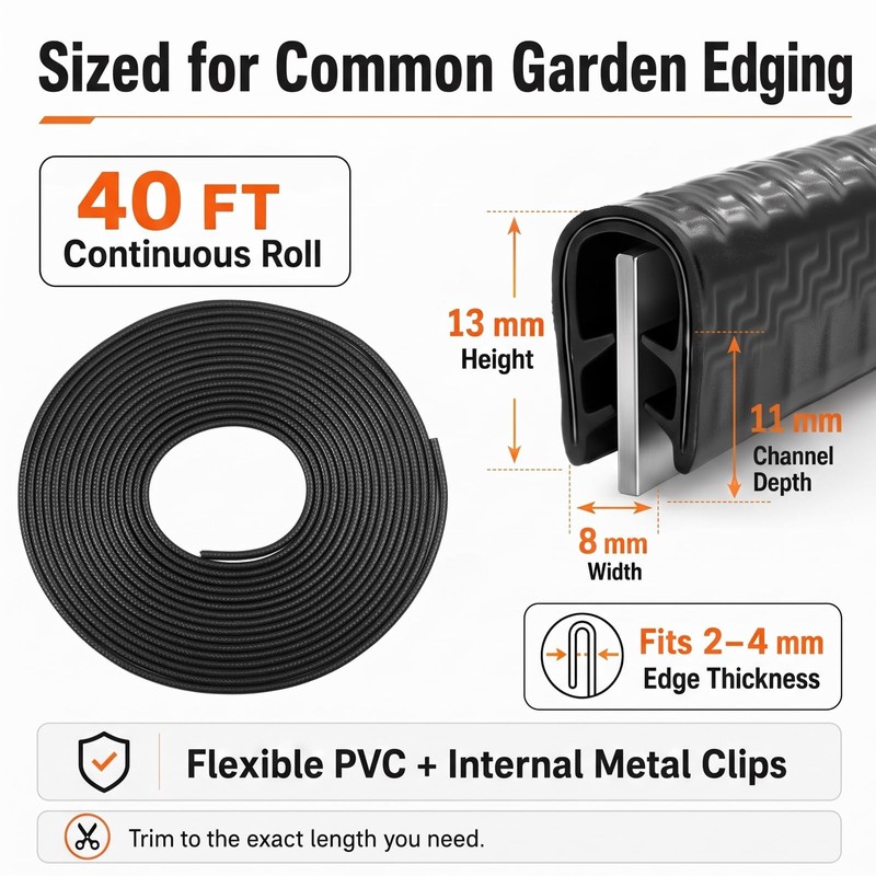 Innconee 40ft Landscape Edging Guard Protective Safety Trim for Steel