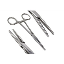 Stainless Steel Self-Locking Fishing Forceps Locking Pliers Piercing Pliers Suturing Piercing Clamp with Powerful Serrated Jaw Multipurpose Pincers for DIY Crafting Pet Grooming