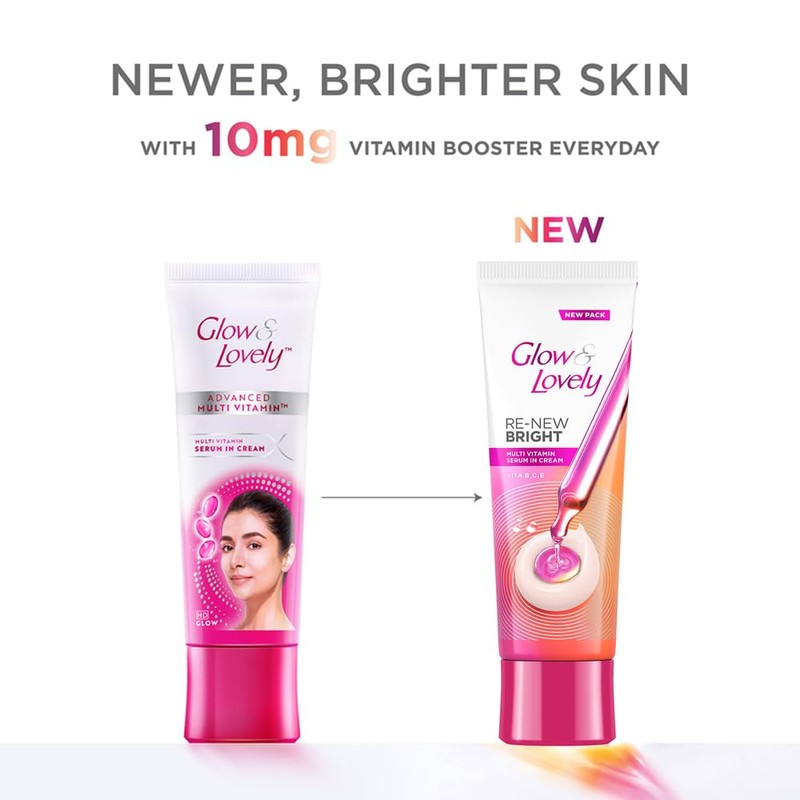 Glow & Lovely Re-New Bright Advanced Multi Vitamin Serum Cream,