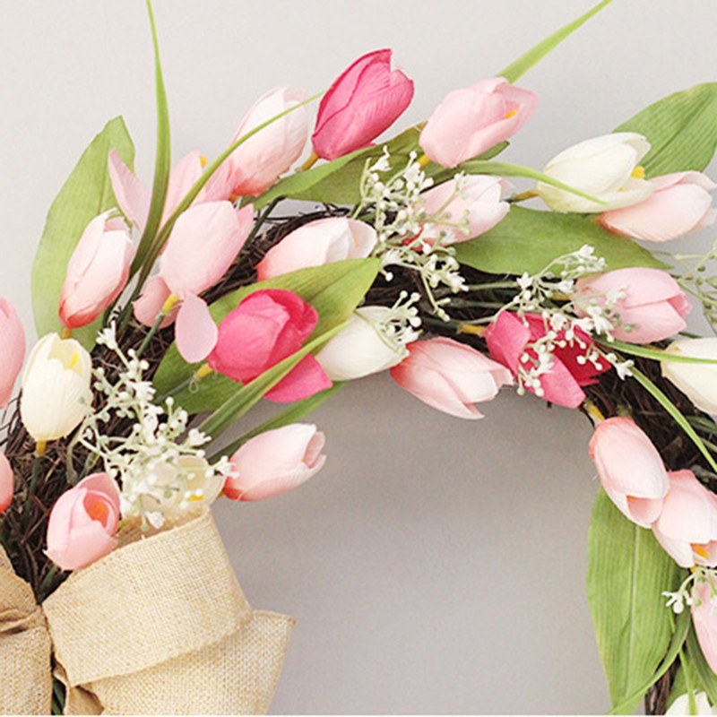 Tulip Wreath Tulip Decorative Wreath Artificial Tulip Wreath Decorative Flower
