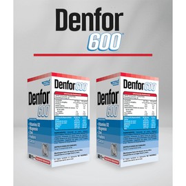 DENFOR 600 Vitamina D2, magnesio, Zinc y Fósforo cmd Duo pack con 2 Cajas con frascos de 60 Comprimidos c/u.