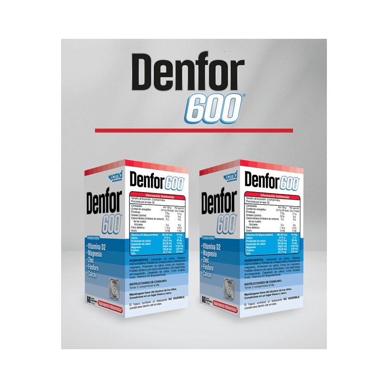 DENFOR 600 Vitamina D2, magnesio, Zinc y Fósforo cmd Duo