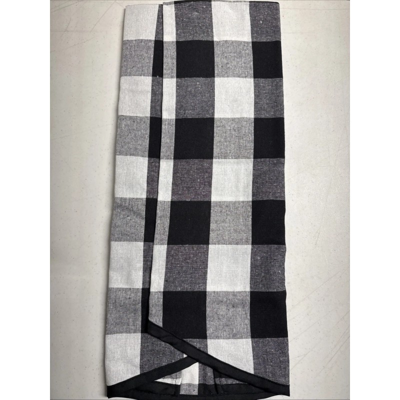 Holiday Time Black White Buffalo Plaid Christmas 48" Tree Skirt