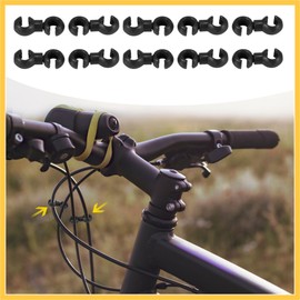 BULLSPANN Bicycle Brake Cable Clips S Style Clamp for Mountain Bike Road Bike Bicycle Plastic 10pcs Black