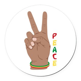 CafePress Peace Hand Sign 5.5" Round Car Magnet Magnetic Bumper Display