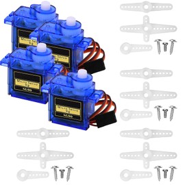 SG90 Servo Motor 4PCS Set, Metal Gear for RC Robots, DIY Projects, High Torque Micro Servo Motor for Robotics and Model Kits