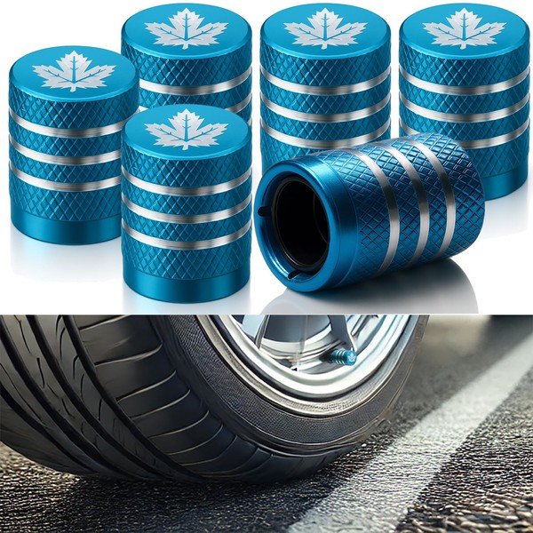 Canada Blue Maple Leaf Laser Engraved Aluminum Car Motorcycles Bicycles