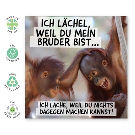 Central 23 Geburtstagskarte für Bruder – ICH LÄCHEL, WEIL DU MEIN BRUDER BIST – Lustige Geburtstagskarten für Männer – Geburtstagsgeschenk für Ihn – mit Aufklebern