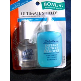 Sally Hansen Ultimate Shield Fortifying Base Top Coat + Cuticle Remover - New
