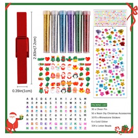 30er-Set Cheer-Pins und Spirit-Clips CNYMANY Weihnachtliche Cheer-Wäscheklammern aus Holz für Rucksackdekoration Inklusive selbstgemachter Weihnachtsmann-Glocken aus Kunstharz für Cheer-Team-Geschenke