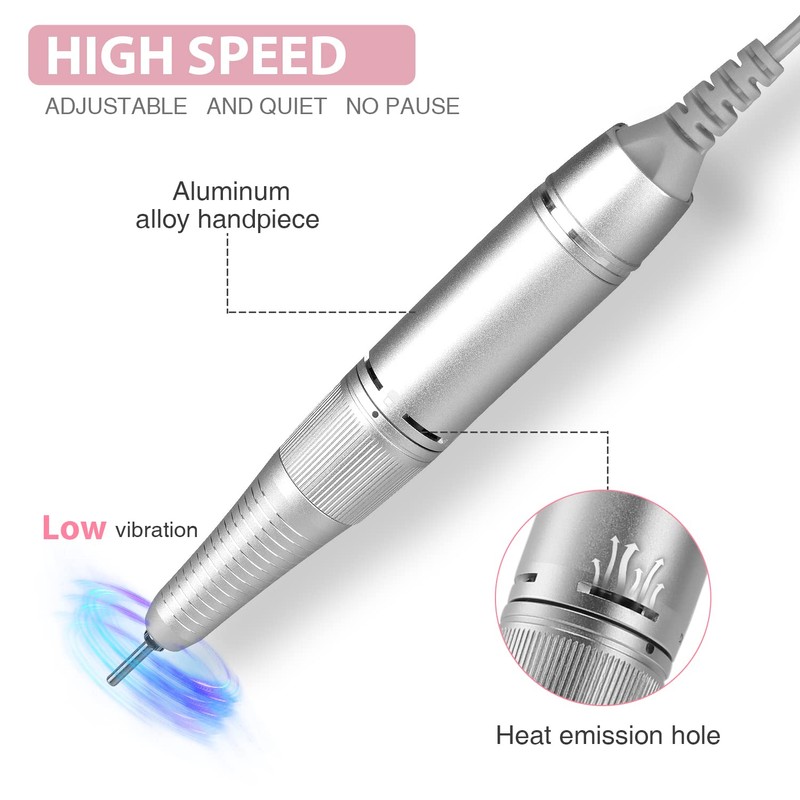 Professional Nail Drill Machine, AZ GOGO 30000RPM Rechargeable Portable Nail