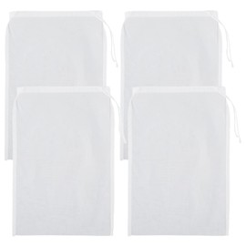 4 Pack Cotton Nut Milk Bag 18×12 Inches Fine Mesh Cheese Cloth Multiple Usage Reusable Food Strainer Professional Cold Brew Filter for Straining Juice Coffee Yogurt Tea (Cotton, 18×12 in)