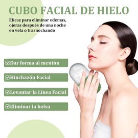 Rodillo de Hielo para la Cara, Rodillo Facial Hielo, Agarre Antideslizante Rodillos de Hielo para Cara, Silicona Duradera Molde Hielo Facial para Belleza Facial (Verde)