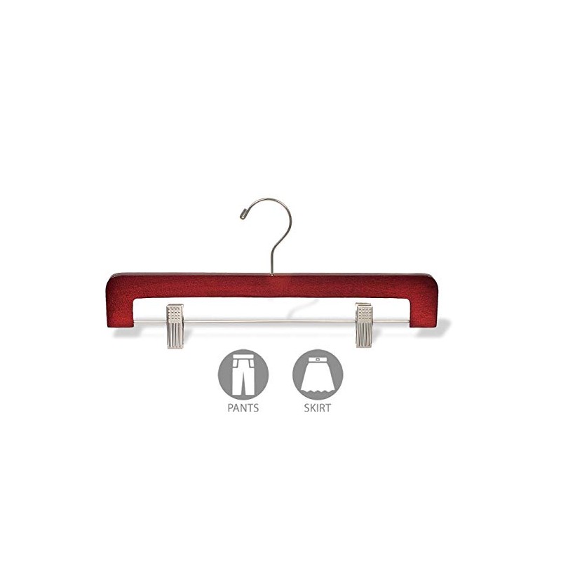 The Great American Hanger Company Wooden Bottoms Hangers with Clips,