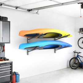 TORACK Heavy-Duty Kayak Storage Rack, Wall Mount Kayak Hanger, 2-Tier