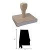 Infusion Alabama State Rubber Stamp, 3 X 2'' Wood Stamp