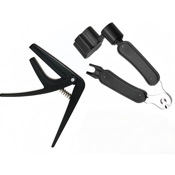 Guitar String Winder and Capo Set, 2pcs, Includes String Winder
