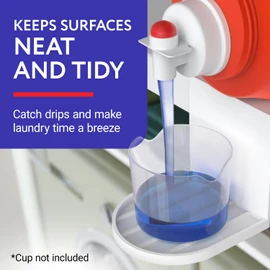 IMPRESA Laundry Detergent Drip Catcher [2 Pack] - Sturdy Detergent Cup Holder, Slides Under Tub - Hassle-Free Spill Prevention Solution - Keeps Room Tidy - Must-Have Laundry Room Accessories