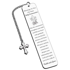 First Communion Gifts for Girls Boys - Bible Bookmark First Holy Communion Gifts for Girls Easter Basket Stuffers Happy First Communion Congratulations Gifts Religious Christian Bookmark Accessories