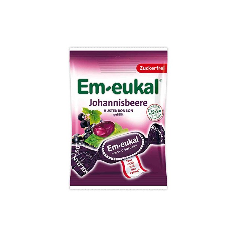 Em-Eukal Johannisbeere Casis Hard Candies with Filling for Sore Throat