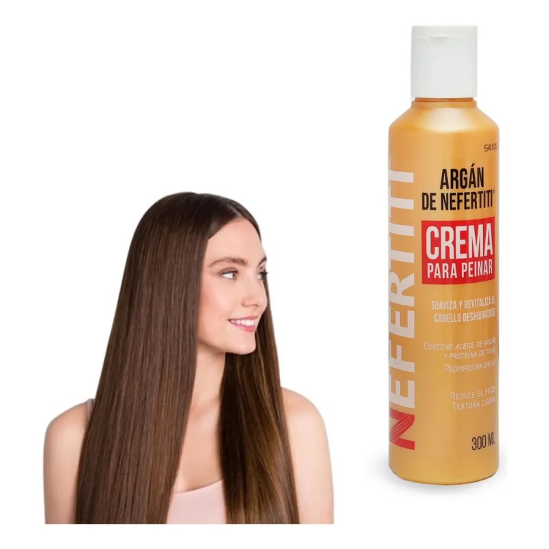 Crema Para Peinar Hidratante Aceite De Argan Nefertiti 300ml